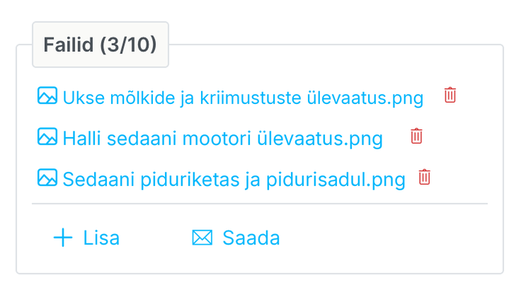 Kuvatõmmis: Failid ja fotod tellimuses