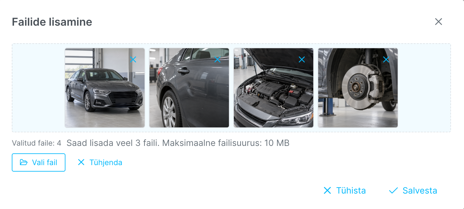 Kuvatõmmis: Failid ja fotod tellimuses